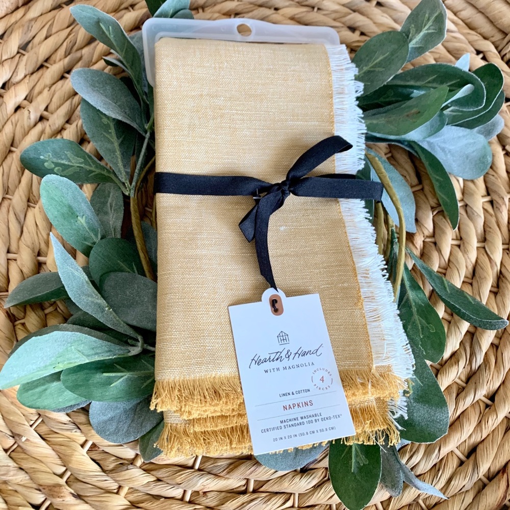 Hearth & Hand 4pk Cross Dyed Golden Yellow Napkins